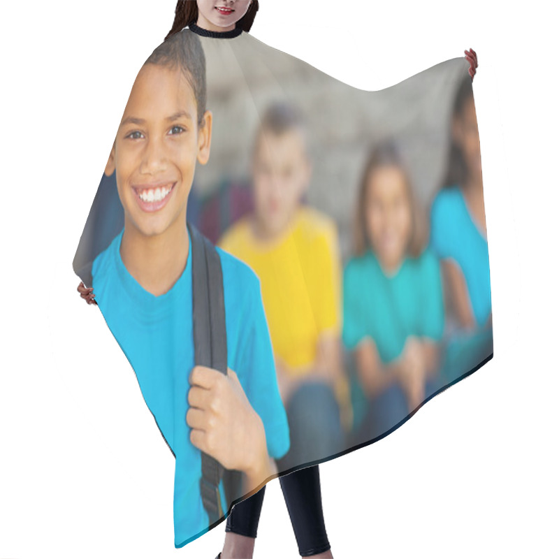 Personality  African American Primary School Boy Hair Cutting Cape