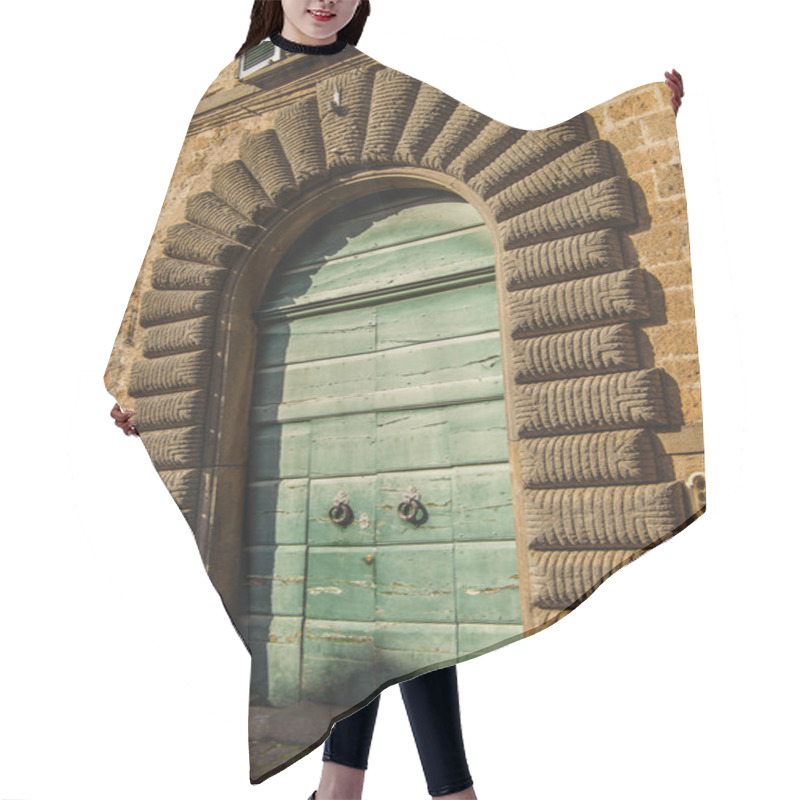 Personality  Green Wooden Doors In Orvieto, Rome Suburb, Italy  Hair Cutting Cape