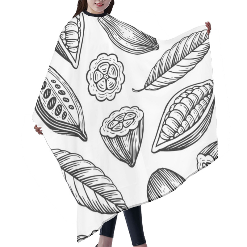 Personality  Cocoa Pattern Hair Cutting Cape