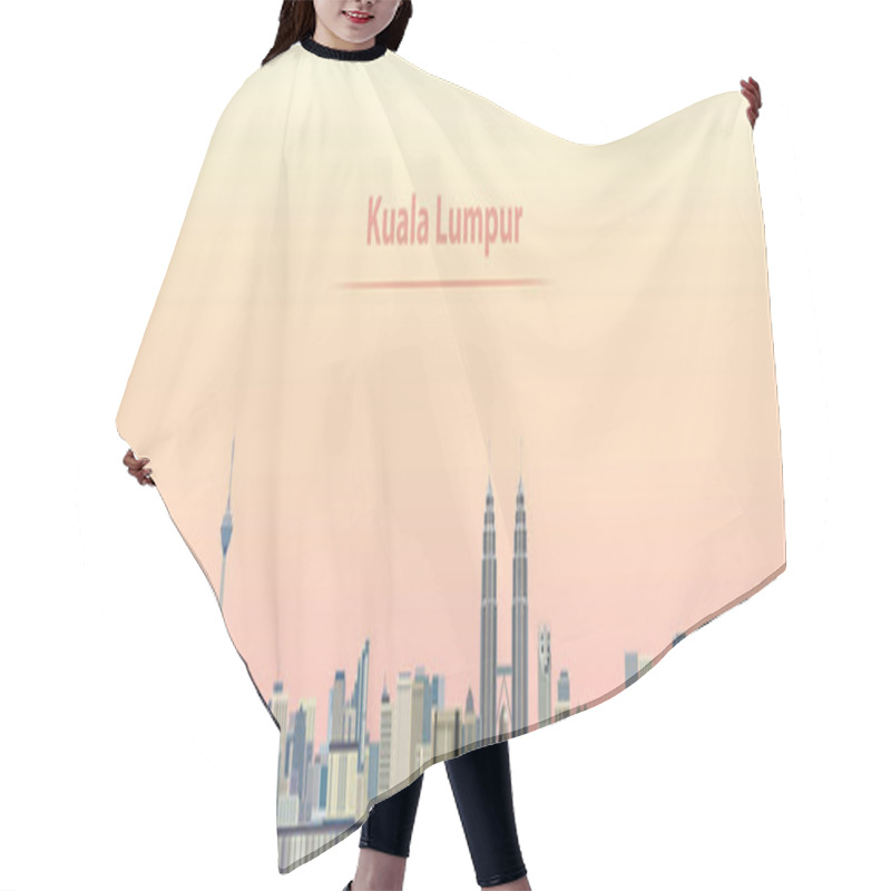 Personality  Vector Illustration Of Kuala Lumpur City Skyline At Sunrise Hair Cutting Cape