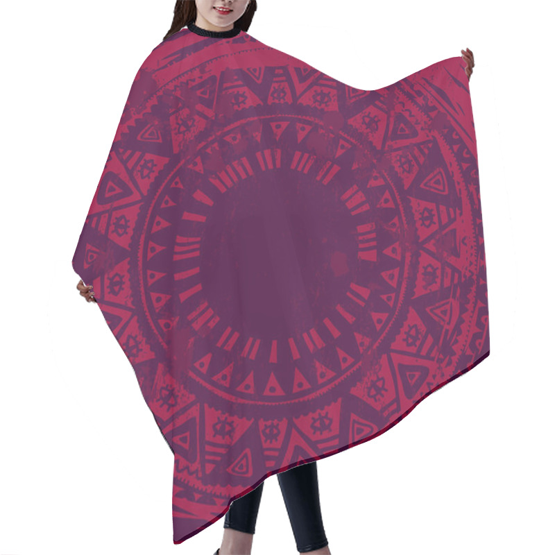 Personality  Grunge Hand Drawn Ethnic Card In Lilac Tones Hair Cutting Cape