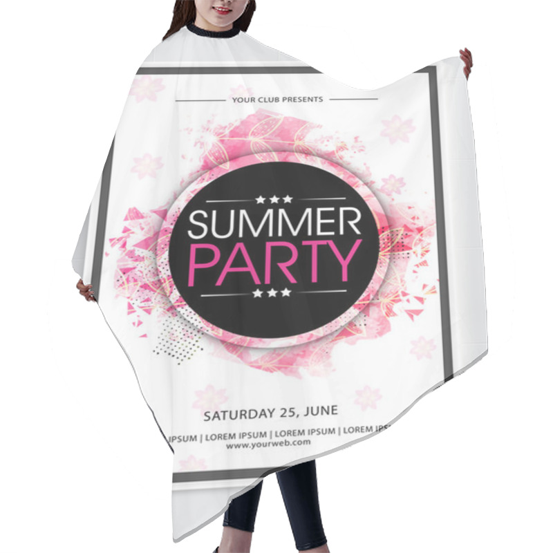 Personality  Summer Party Template, Banner Or Flyer. Hair Cutting Cape