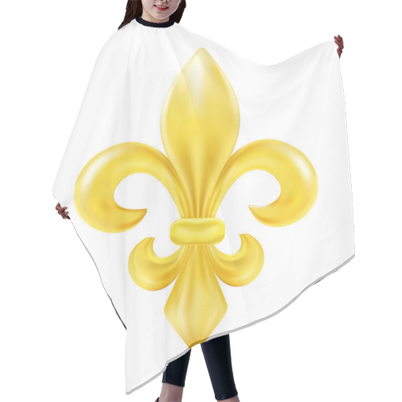 Personality  Golden Fleur-de-lis Decorative Design Hair Cutting Cape