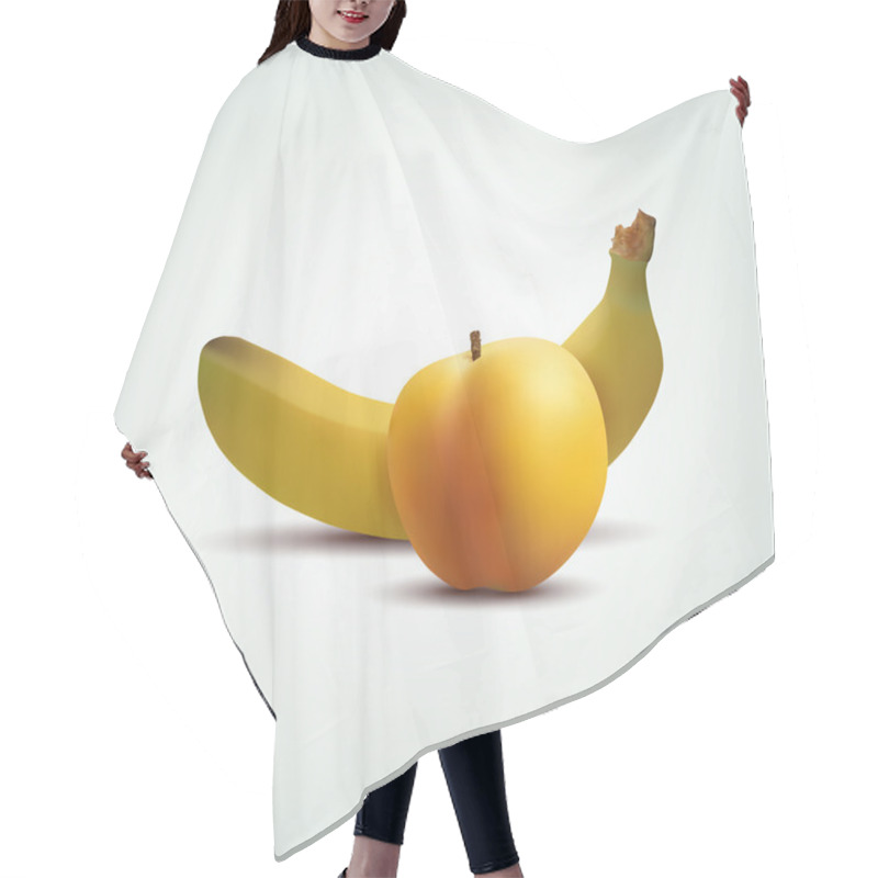 Personality  Vector Peach And Banana Hair Cutting Cape