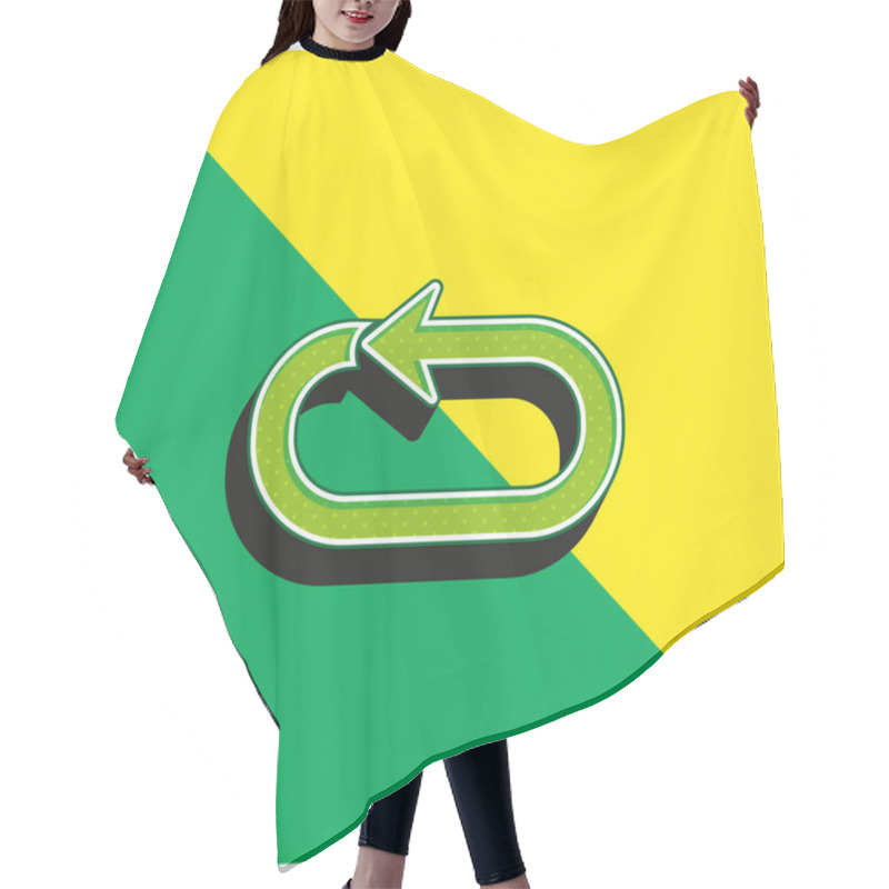 Personality  Arrow Loop Green And Yellow Modern 3d Vector Icon Logo Hair Cutting Cape