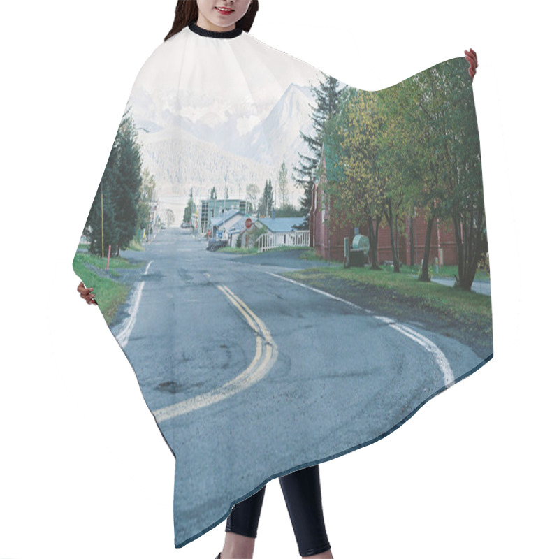 Personality  Bend In Road In Seward Alaska Hair Cutting Cape