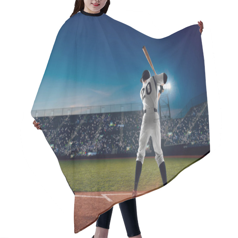 Personality  Baseball Player At Professional Baseball Stadium In Evening Duri Hair Cutting Cape