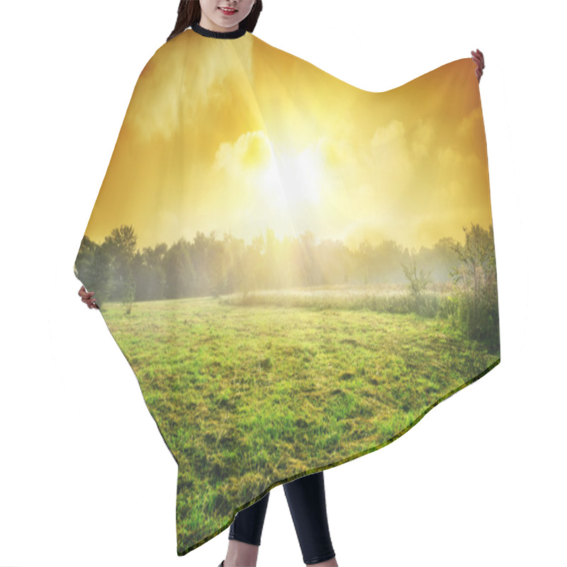 Personality  Meadow At Sunset Hair Cutting Cape