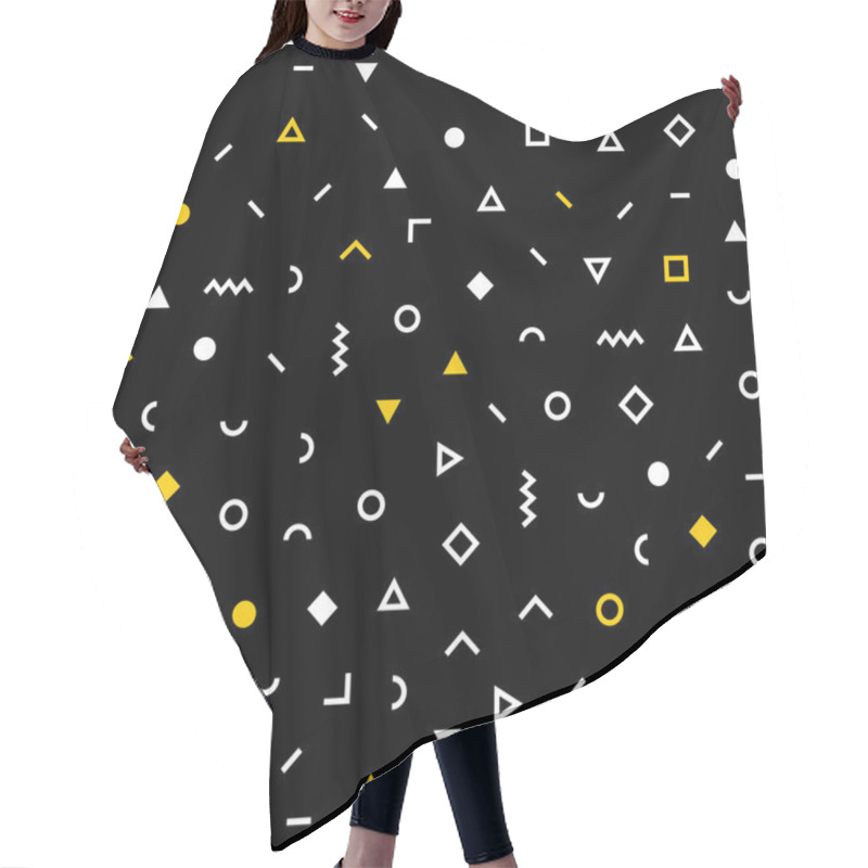 Personality  Hipster Memphis Pattern With Geometric Shapes Hair Cutting Cape