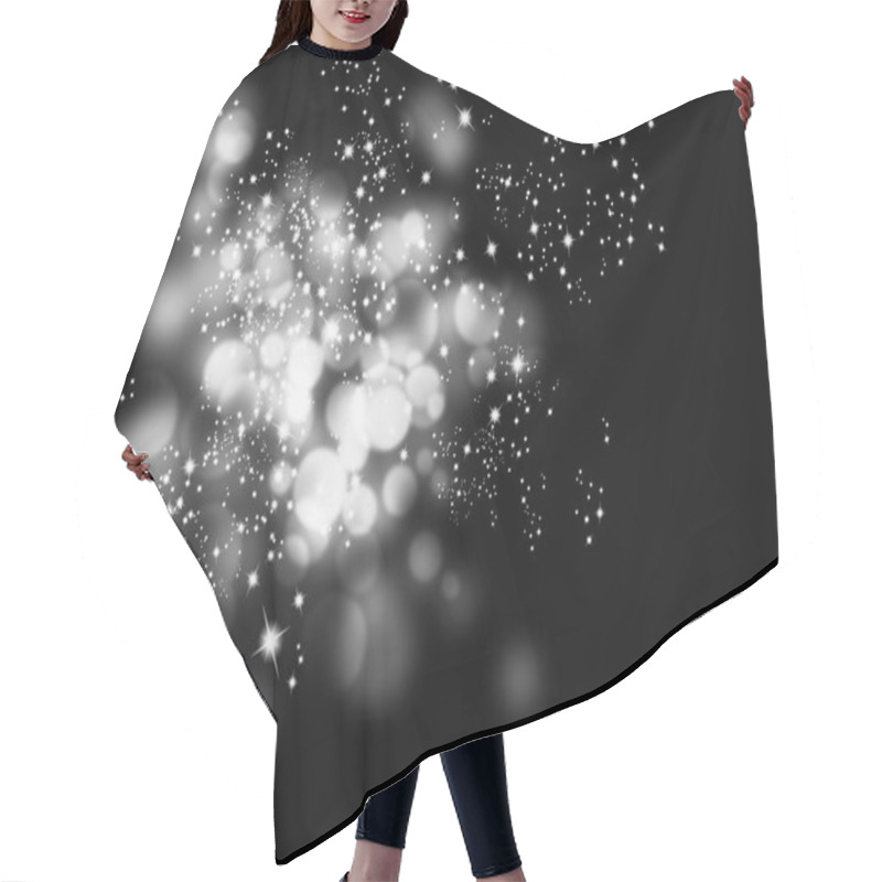 Personality  Black And White Bokeh Background With Sparkle Lights Hair Cutting Cape