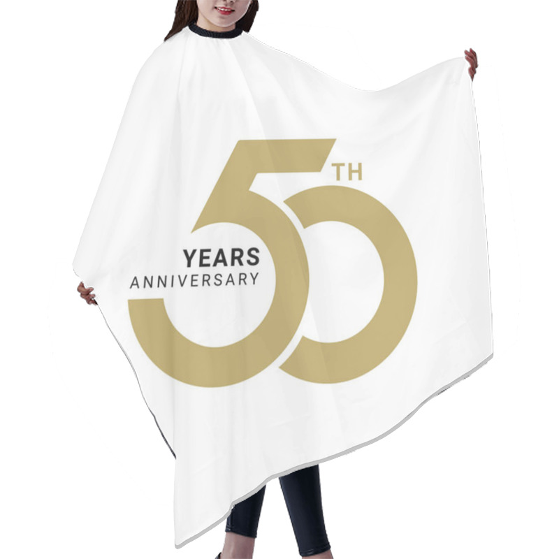 Personality  50 Year Anniversary Logo, Vector Template Design Element For Birthday, Invitation, Wedding, Jubilee And Greeting Card Illustration. Hair Cutting Cape