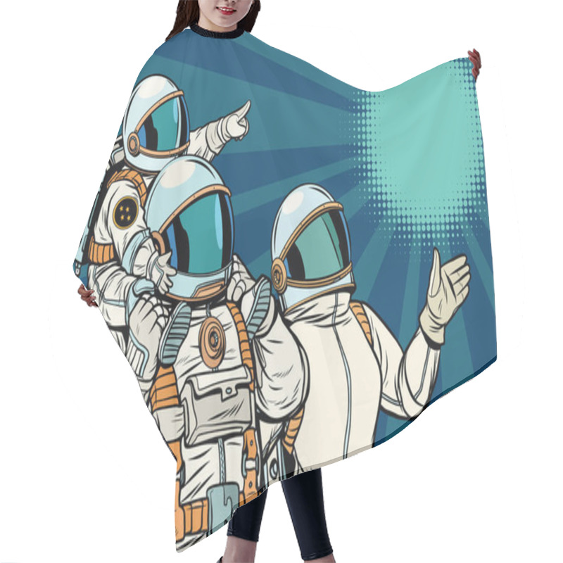 Personality  Astronauts Family, Father Mother And Child Hair Cutting Cape