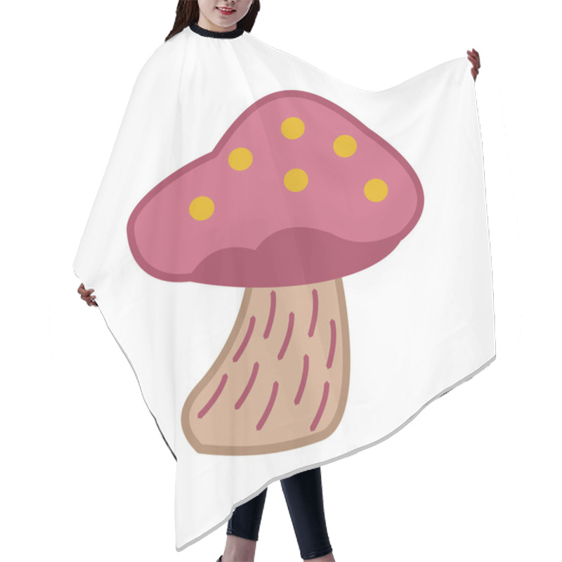 Personality  Mushroom Isolated Icon Design, Illustration Eps10 Graphic. Big And Fresh Mushroom Illustration Element Design. Fungi Family Hair Cutting Cape