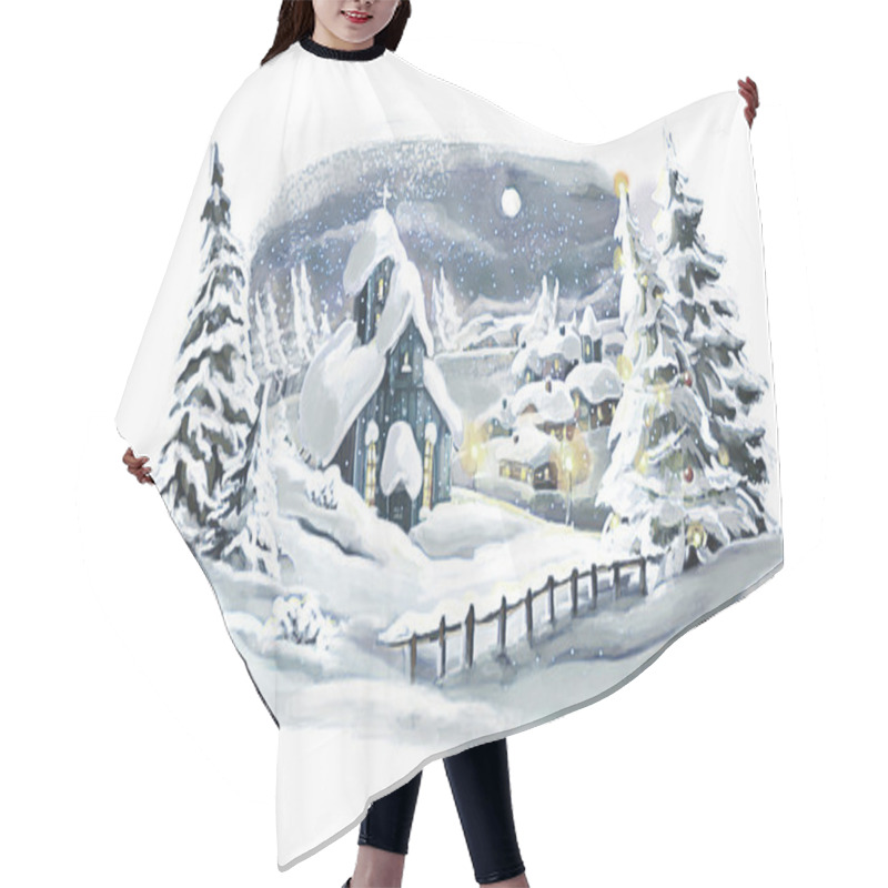 Personality  Christmas Fairy Tale Village Hair Cutting Cape