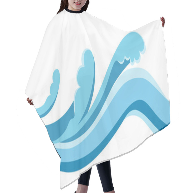 Personality  Sea Waves And Splashes Hair Cutting Cape