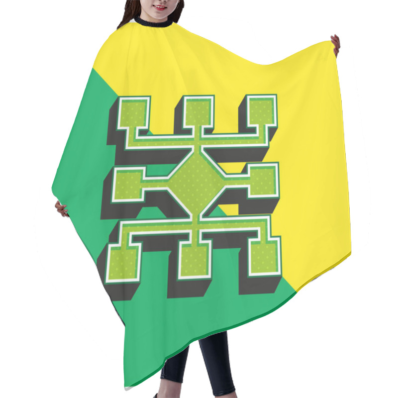 Personality  Algorithm Green And Yellow Modern 3d Vector Icon Logo Hair Cutting Cape