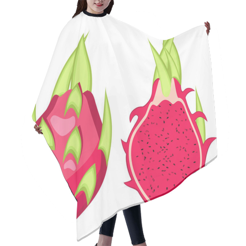 Personality  Pitahaya Red, Dragon Fruit Vector Illustration. Hair Cutting Cape