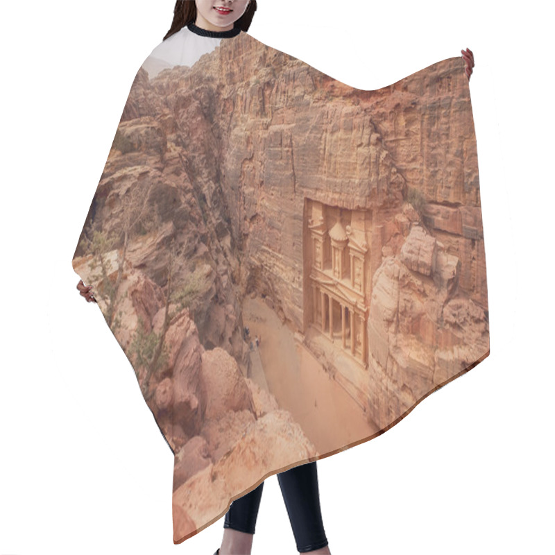 Personality  View From Above Of Al Khazneh Hair Cutting Cape