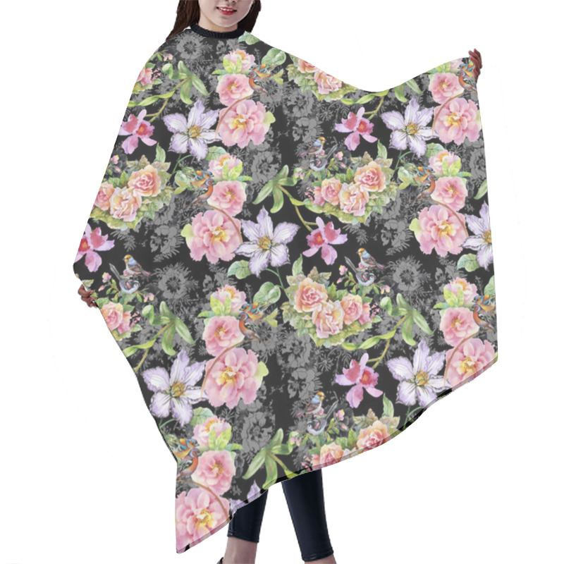 Personality  Summer Meadow Blooming  Flowers And Birds Hair Cutting Cape