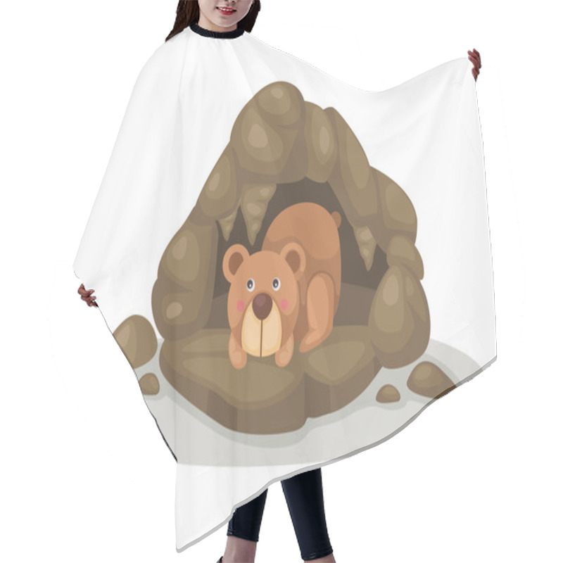 Personality  Bear Sleeping In Cave Vector Hair Cutting Cape