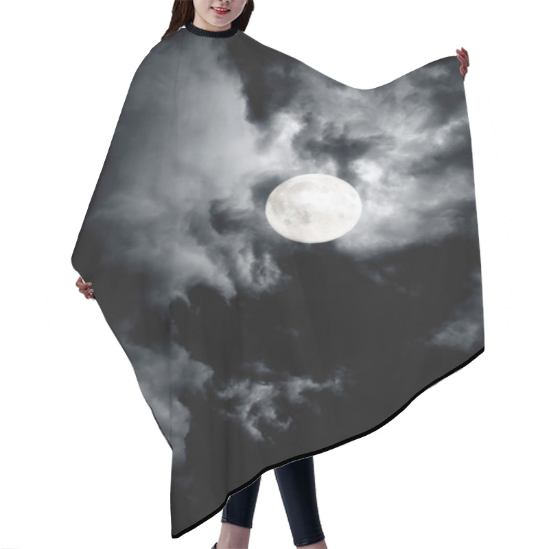 Personality  Sky With Full Moon Hair Cutting Cape