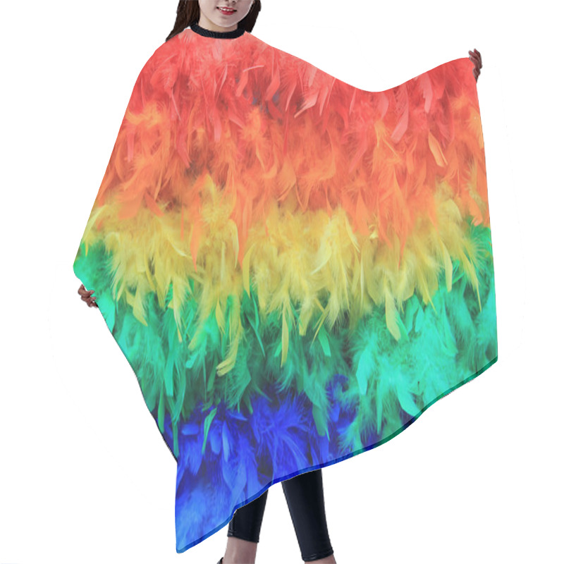 Personality  Rainbow Feathers Background Hair Cutting Cape