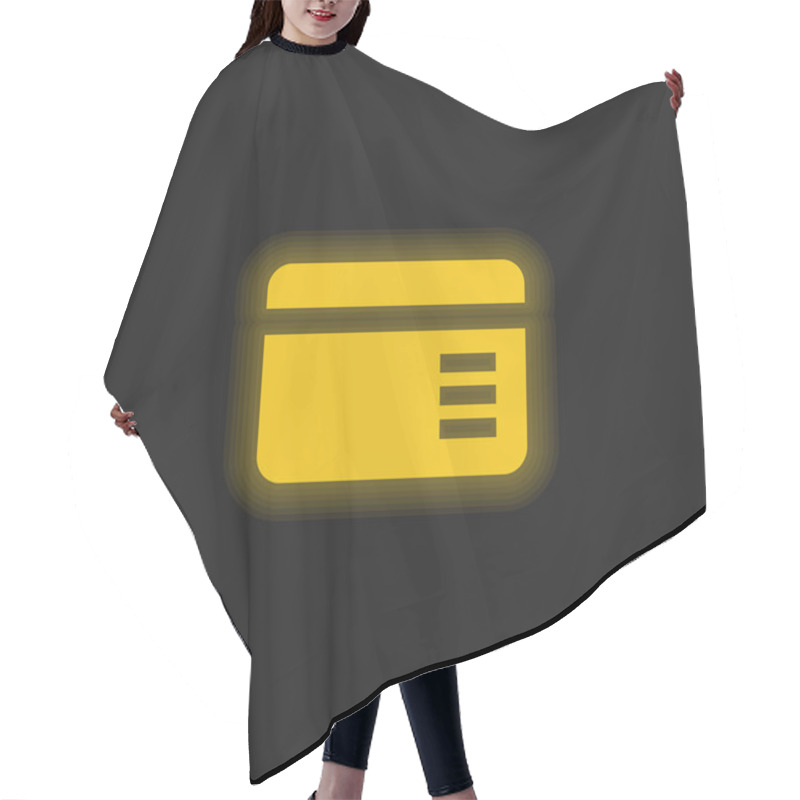 Personality  Banking Card Yellow Glowing Neon Icon Hair Cutting Cape