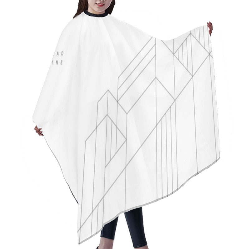 Personality  Abstract Architectural Construction. Geometric Technological Background. Hair Cutting Cape