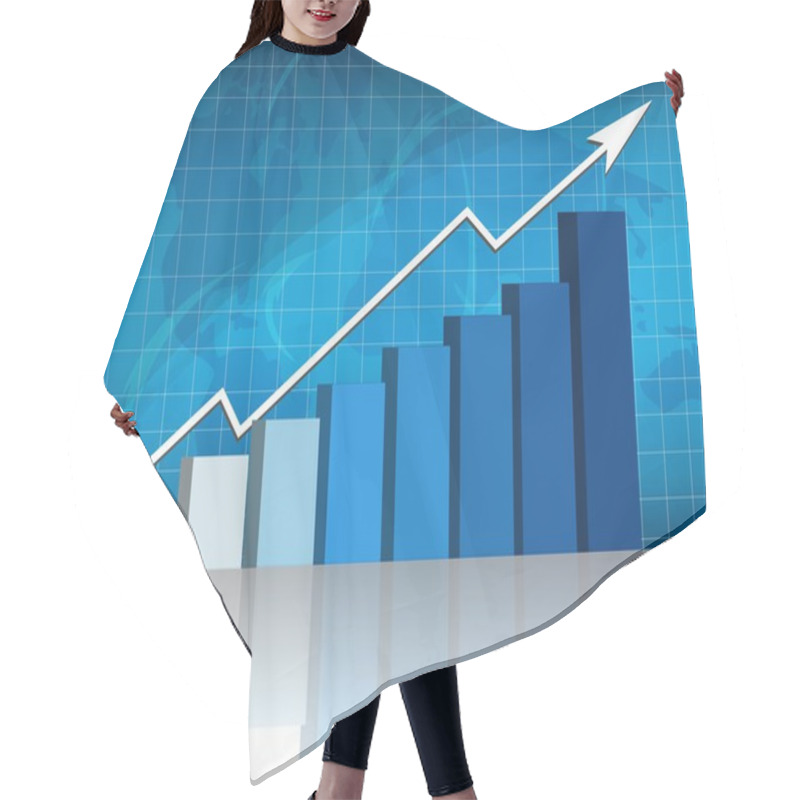 Personality  Business Graph With World Background File Also Available Hair Cutting Cape