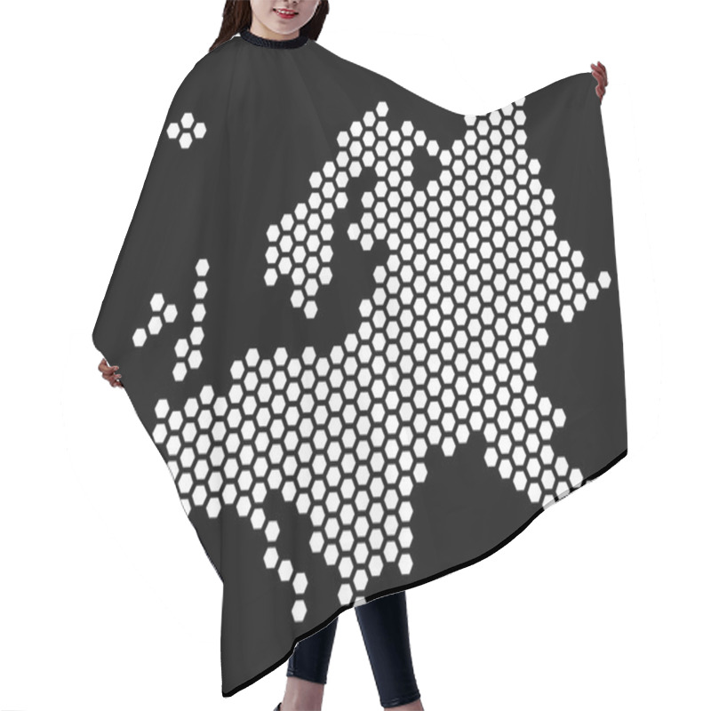 Personality  Hex Tile Europe Map Hair Cutting Cape