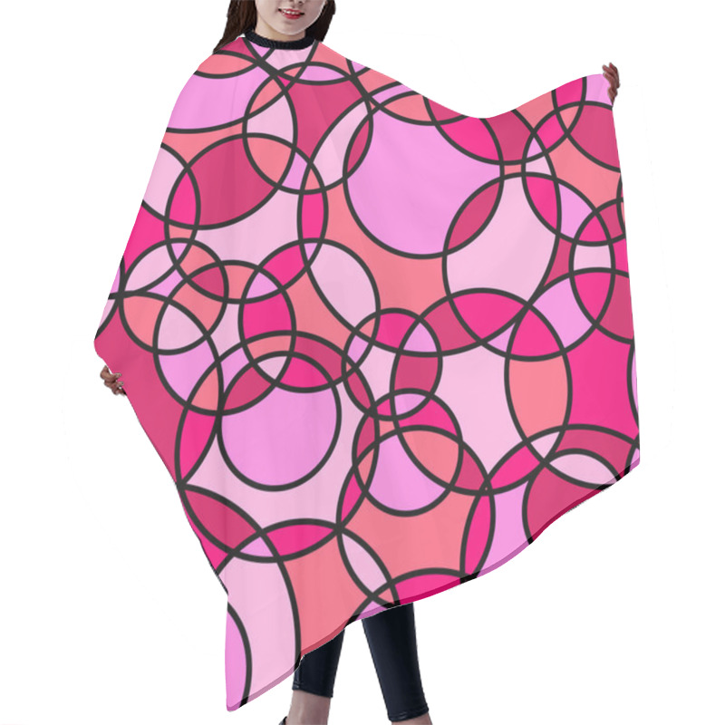 Personality  Seamless Pattern With Pink Circles Hair Cutting Cape