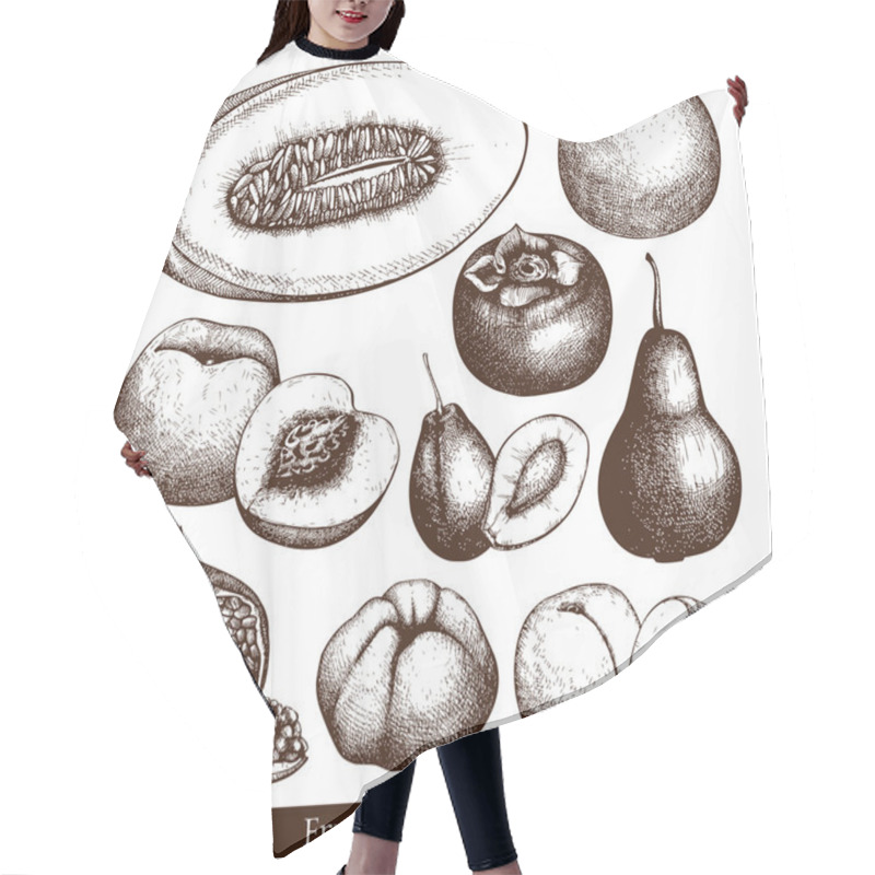 Personality  Hand Drawn Exotic Fruits Hair Cutting Cape