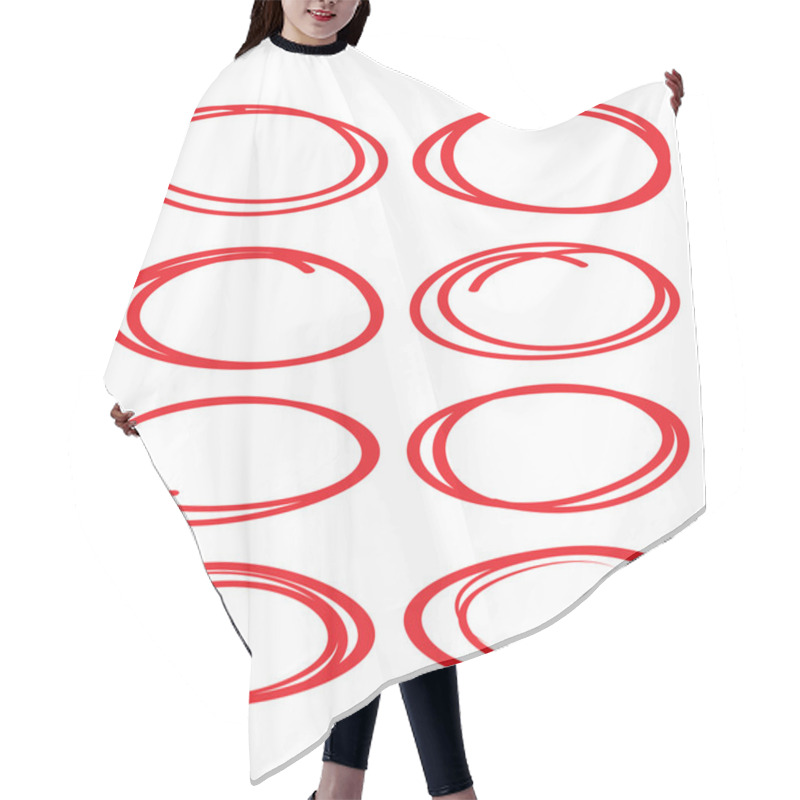 Personality  Vector Set Oval Circles Hair Cutting Cape