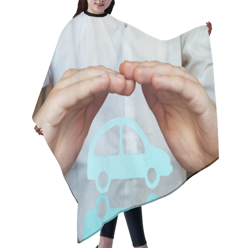 Personality  Car Insurance Concept Hair Cutting Cape