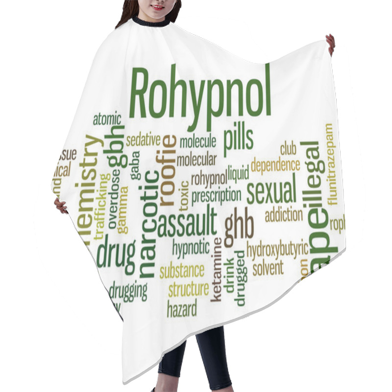 Personality  Rohypnol, Word Cloud Concept 6 Hair Cutting Cape