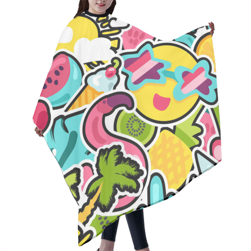 Personality  Vector Tropical Summer Seamless Pattern Hair Cutting Cape