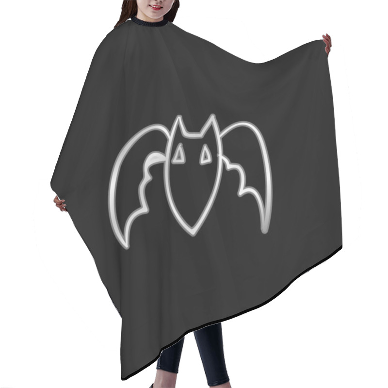 Personality  Bat Outline Silver Plated Metallic Icon Hair Cutting Cape