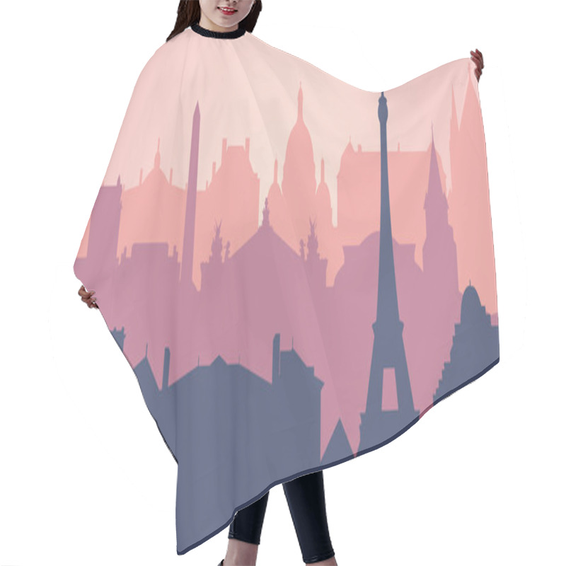 Personality  Paris City Skyline. Silhouette City Paris France Background. Vector Illustration Hair Cutting Cape