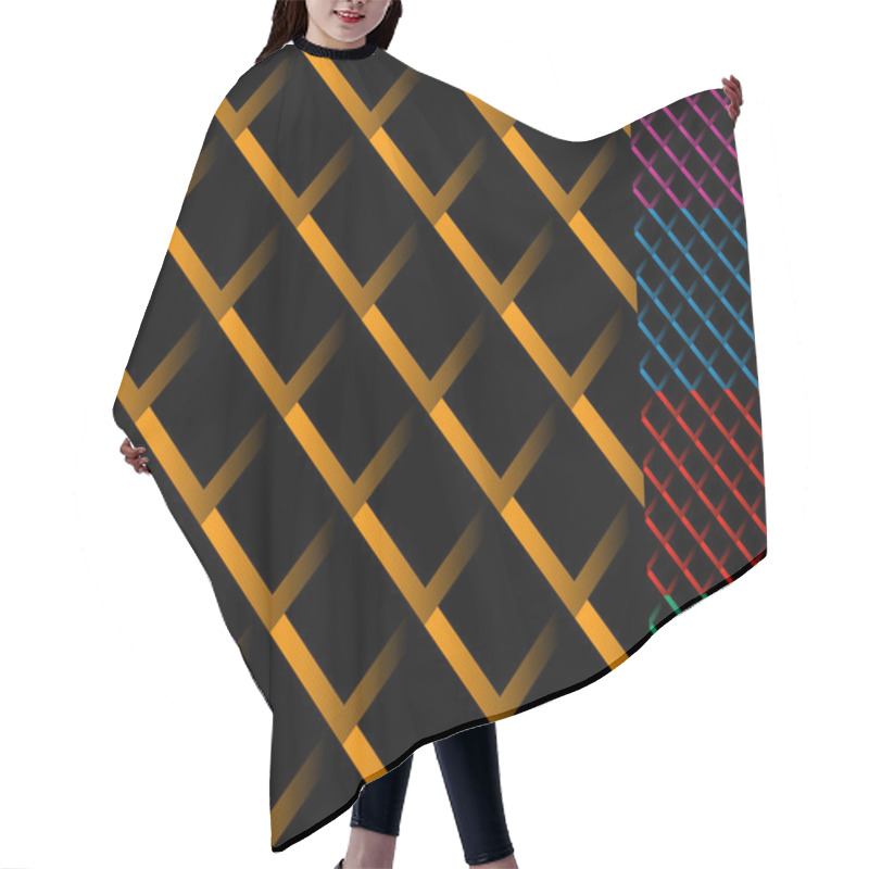 Personality  Cellular Grid, Mesh Patterns Set Hair Cutting Cape