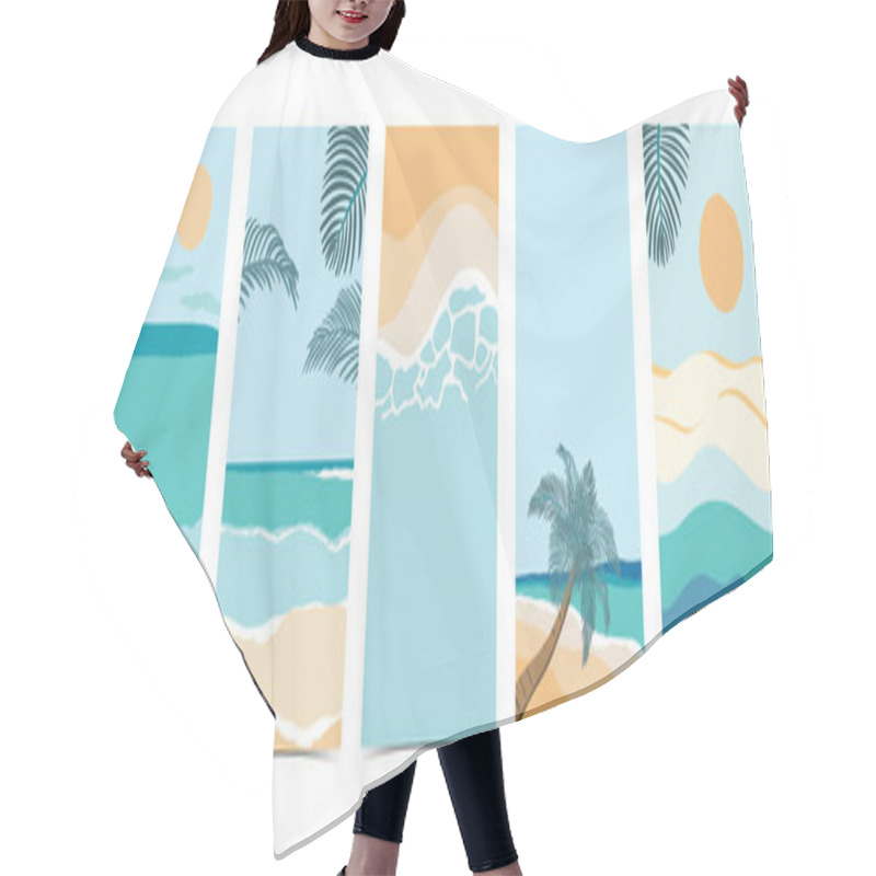 Personality  Beach Background For Social Media With Sky,sand,sun Hair Cutting Cape