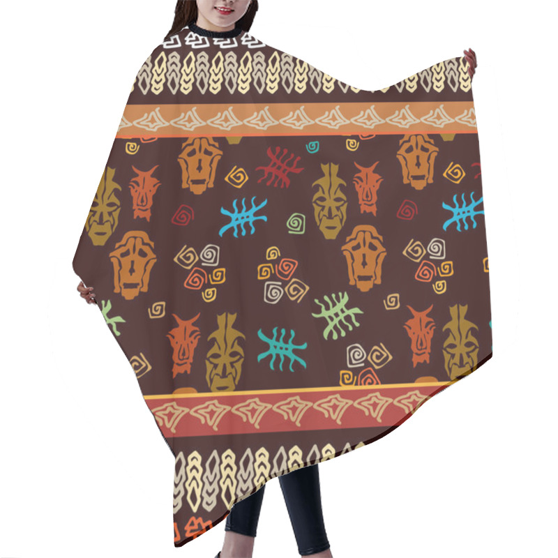 Personality  Prehistorical Tribal Drawings. Stylized Cave Art Painting. Hair Cutting Cape