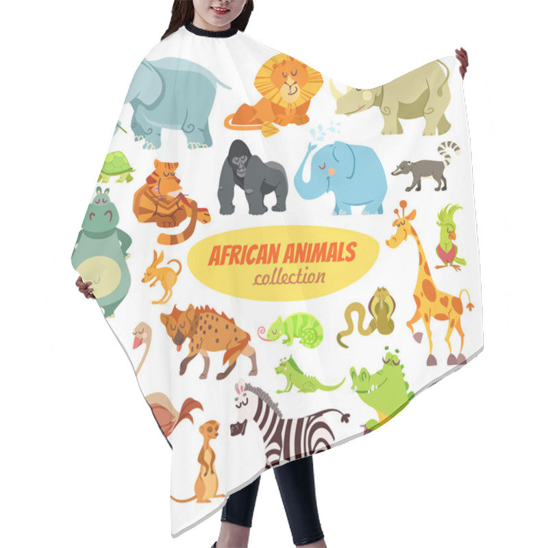 Personality  Set Of Cartoon African Animals Hair Cutting Cape