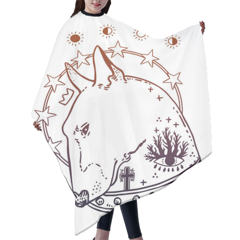 Personality  Head Of Bullterrier Mascot Hair Cutting Cape