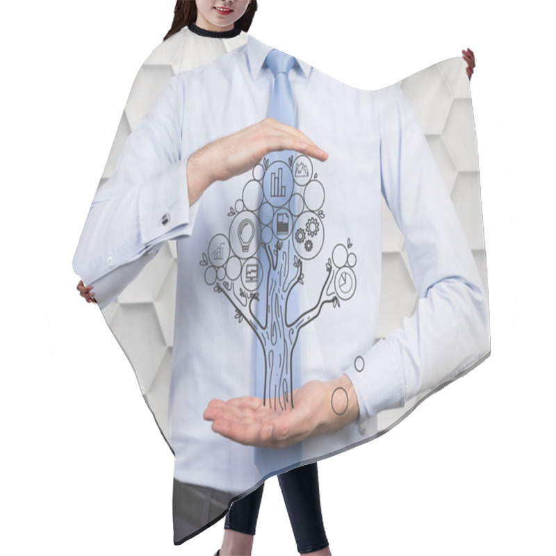 Personality  Drawing Business Tree Hair Cutting Cape