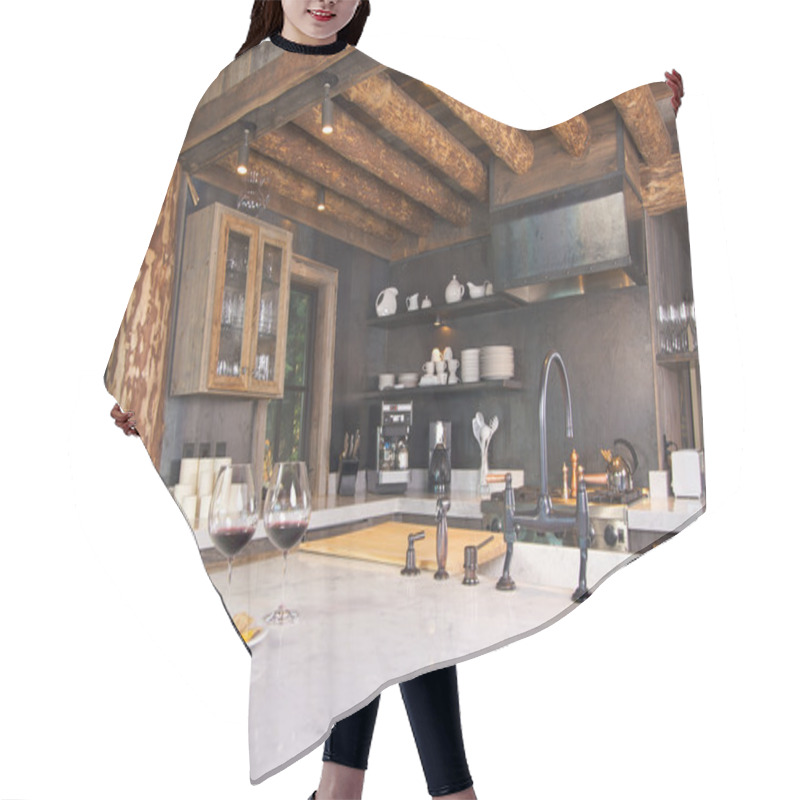 Personality  Fully Equipped Log Cabin Kitchen Hair Cutting Cape