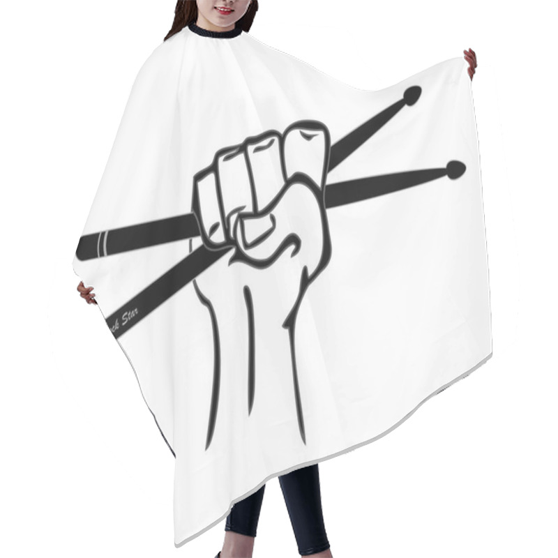 Personality  Drumsticks In Hand Vector Hair Cutting Cape