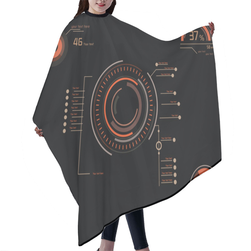 Personality  Futuristic Orange Infographics Hair Cutting Cape