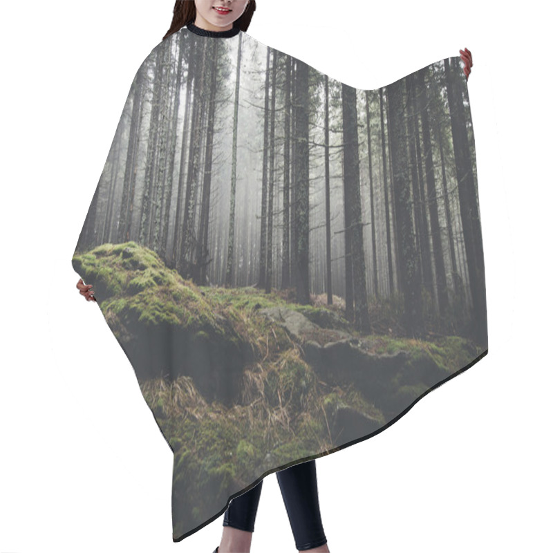 Personality  Dark Misty Spooky Forest Hair Cutting Cape