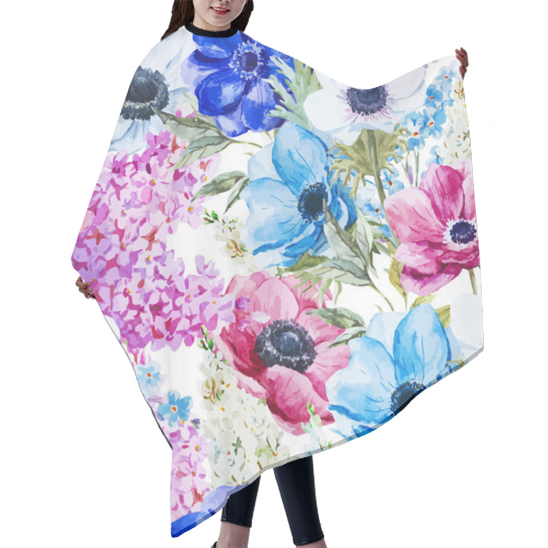 Personality  Anemones Flowers Pattern Hair Cutting Cape