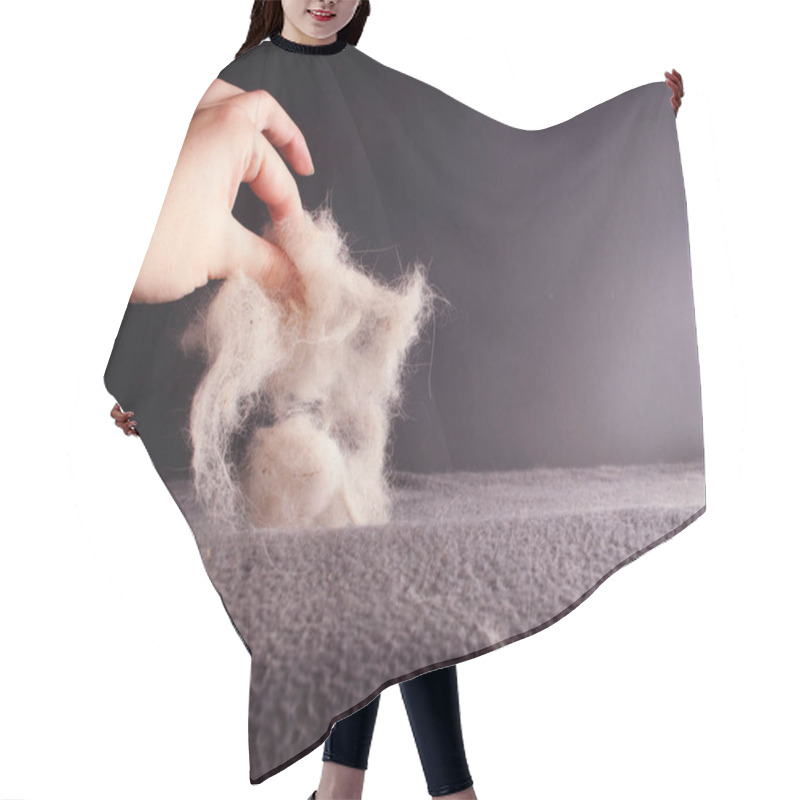 Personality  Woman Holding Pet Hair Hair Cutting Cape